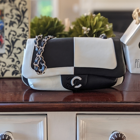 CHANEL Handbags - Rare one flap colorblock Chanel bag